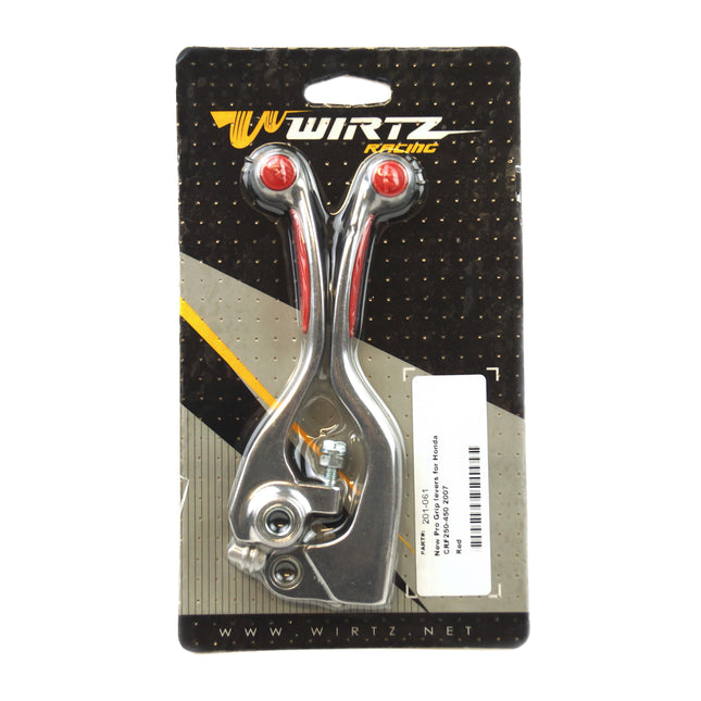 Lever Blade Set Grip Red CRF, Wirtz 201-061 CRF250 450 07-15