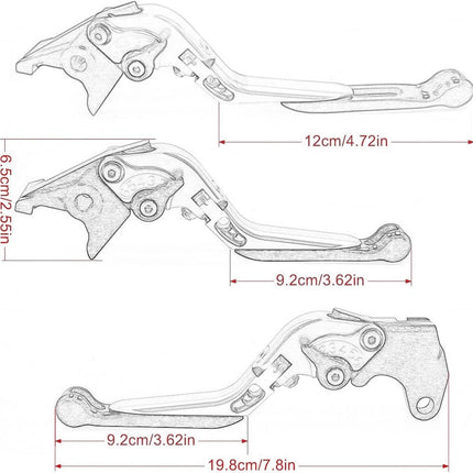 Lever Set Cnc Adjustable Length Folding Brake & Clutch 11-18 Suzuki GSX-R 600 750 1000