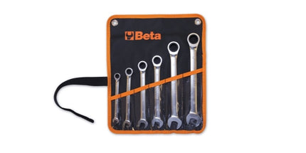 Ratcheting Combination Spanner Wrench Set in Wallet 8mm - 19mm - Beta Tools 141/B9