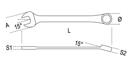Reversible Ratcheting Combination Spanner Wrench 8mm - Beta Tools 142 8