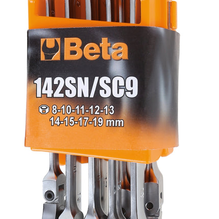 Swivel End Ratcheting Combination Spanner Wrench Set 8mm - 19mm (9 Pieces) - Beta Tools 142SN/SC9
