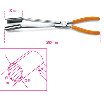 Curved Long Nose Spark-Plug Pliers 15 Min 14mm - Beta Tools 1474L