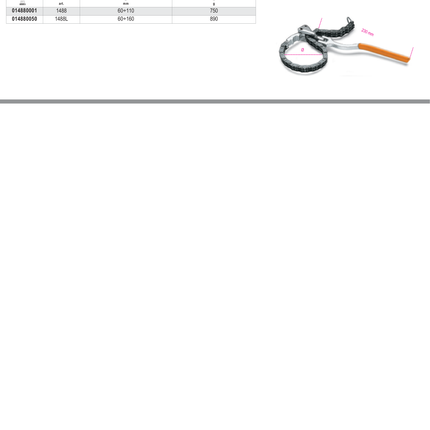 Oil-Filter Wrench with Double Chain 60mm-160mm - Beta Tools 1488L