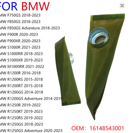 Fuel Pump Filter 93-23 BMW F 650 700 750 800 850 900 Gs R Xr S M 1000 Rr R 1200 1250 Gs 16148543001