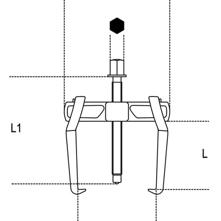 Universal Pullers with 2 Sliding Legs 35mm - 140mm - Beta Tools 1500N/3