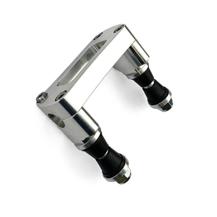 Steering Bar Clamp 22.2mm Silver, 100mm Mounting, M10 Bolts