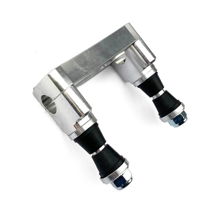 Steering Bar Clamp 22.2mm Silver, 100mm Mounting, M10 Bolts