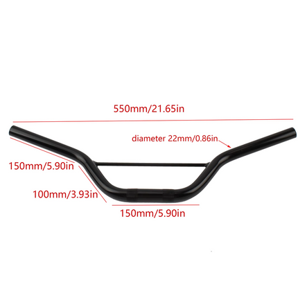 Handlebar 7/8 22mm Aluminum Black 50cc ATV Mini Motorbike Moped Dirt Pit Bike Motocross