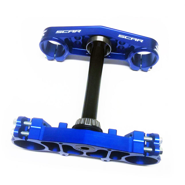 Triple Clamps Blue YZ 65 85 Offset 25mm Scar S1422
