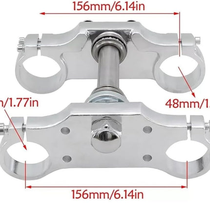 Pit Bike Triple Clamp Set 45mm 48mm Forks With 22mm Handlebar Mount Risers