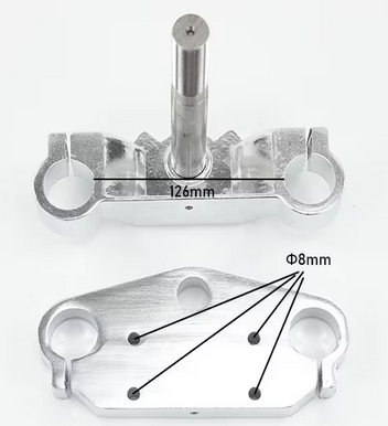 Pit Bike Triple Clamp Set 33mm Forks With 22mm (7/8) Handlebar Risers