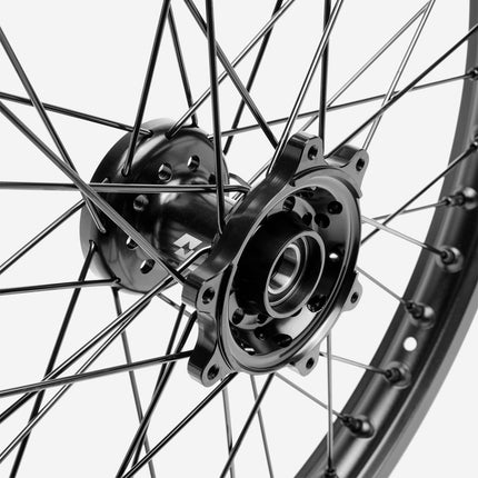 Full-E Charged Front and Rear Wheel Set 21inch x 1.6 & 18inch x 2.15 for Ultra Bee Black Spokes