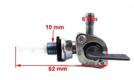 Fuel Tap Petcock M10 RH Outlet Universal Switch Valve