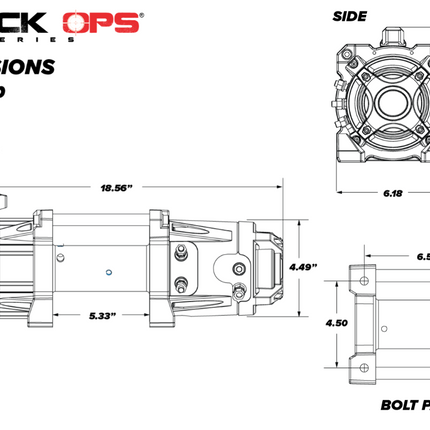 12V Winch 5.5 Ton 5,500KG, Atv/utv, Synthetic Rope, 4 Bolt, Superatv WN-12000