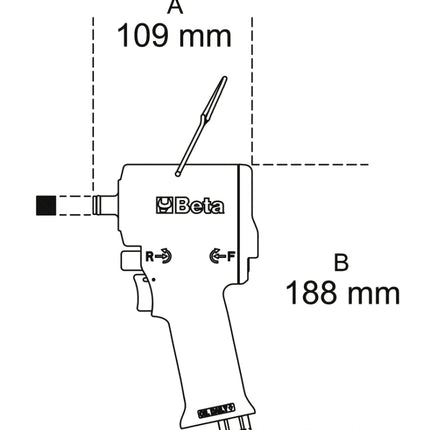 Compact Reversible Impact Wrench 1/2 - Beta Tools 1927XM