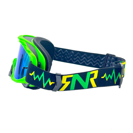 Rnr Hybrid Lime Green Mirrored Lens, Lime Green Goggle, GH471M, Mirrored Lens