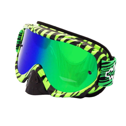 Rnr Hybrid Wild Gn/bk Mirrored Lens, Wild Green & Black Goggle, GH367M, Mirrored Lens