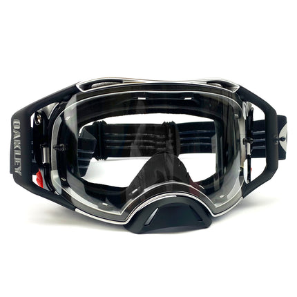 Oakley Airbrake MX Tuff Blocks Gunmetal, Clear Lens Oa OO7046-B0, Oa OO7046-B0