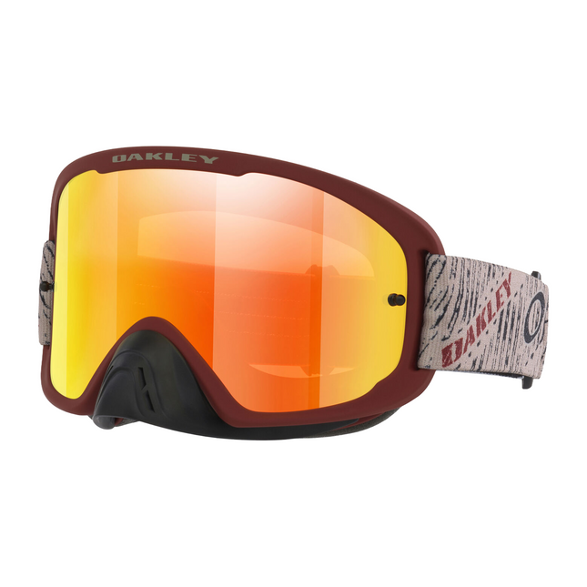 Oakley O Frame 2.0 Pro Motocross Goggle Sand Ruts Red Strap Fire Iridium Lens OO7115-72