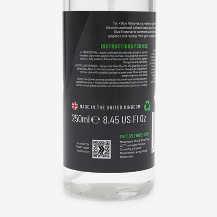 Motoverde Tar + Glue Remover 250ml for Motorcycle