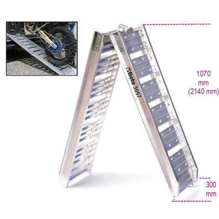 Aluminum Ramp for Loading/Unloading Motorcycles 2220x280mm 350kg Capacity - Beta Tools 3057