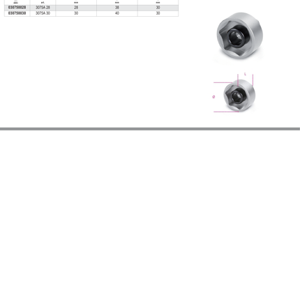 Hexagon Socket for Wheel Hub Nuts 30mm - Beta Tools 3075A 30