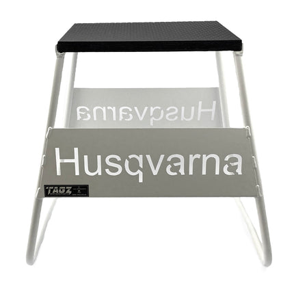 Stand 440 White Husqvarna Logo, MX Logo Stand, Show Room Stand
