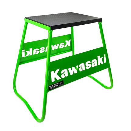 Stand 440 Green Kawasaki Logo, MX Logo Stand, Show Room Stand
