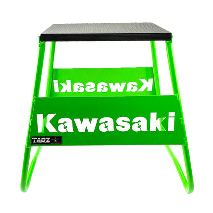 Stand 440 Green Kawasaki Logo, MX Logo Stand, Show Room Stand