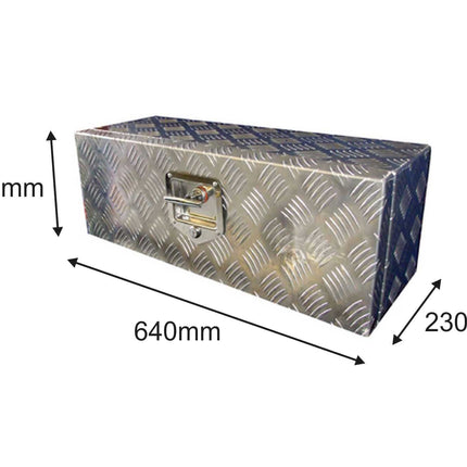 Trailer Storage Box 35L 640mx230mmx230mm Aluminium Chequer Plate