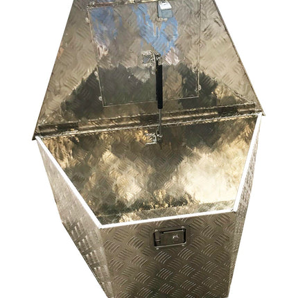 Trailer Storage Box 145L 865mmx365mmx560mm Aluminium Chequer Plate