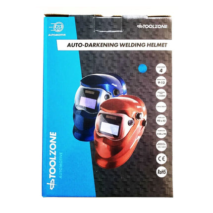 Auto Darkening Welders Helmet Blue Variable Control - Toolzone KDPWH010B