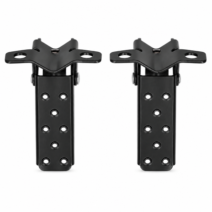 Foldable Footpeg Pair Universal Motorcycle ATV Bicycle Adjustable Clamp Steel Black