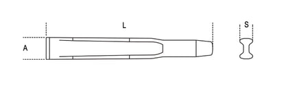 Ribbed Flat Chisel 100mm - Beta Tools 35 100
