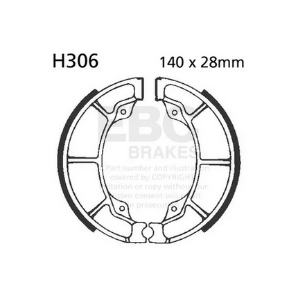Brake Shoes Honda ATC90 TR90 ATC110 ATC125 TRX125 CD175 ATC185 ATC200 TRX200 ATC250 Ebc H306 S306
