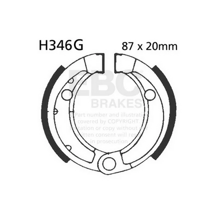 Brake Shoes Honda Quadzilla Yamaha Ebc H346G