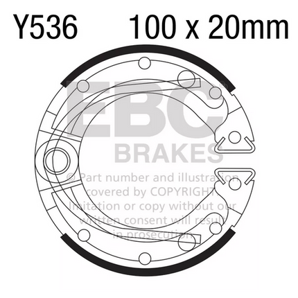 Brake Shoes Yamaha YFM90 Ebc Y536
