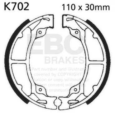 Brake Shoes Kawasaki 1983-1988 KDX200 19863-1985 KX125 Ebc K702
