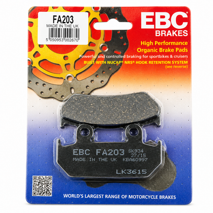 Brake Pads Std Kevlar Organic Harley Davidson Ebc FA203