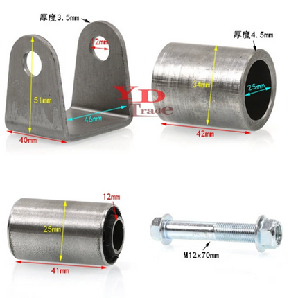 Suspension Bush M12 46mm Weld On Bracket 40x51mm Universal Fit