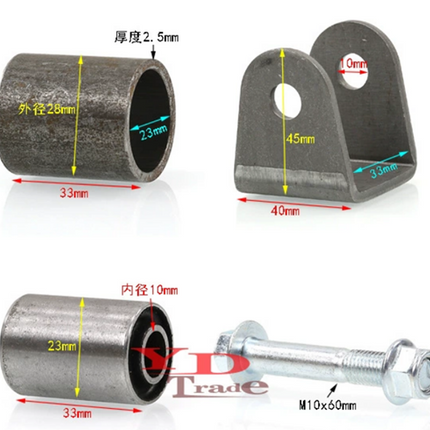Suspension Bush M10 33mm Weld On Bracket 40x45mm Universal Fit