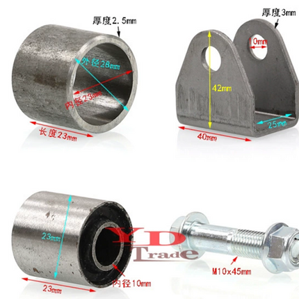 Suspension Bush M10 25mm Weld On Bracket 40x42mm Universal Fit