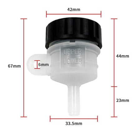 Rear Brake Fluid Round Reservoir With Bottom Outlet