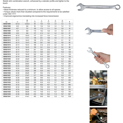 Combination Spanner Wrench Open Offset Ring Ends Chrome-Plated 10mm - Beta Tools 42 10