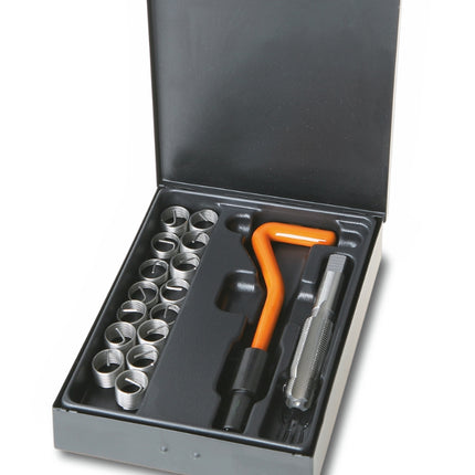 Set for Repairing Damaged Spark Plug Threads M14x1.25mm Helicoids Height 8.40 - 16.40mm - Beta Tools 437C