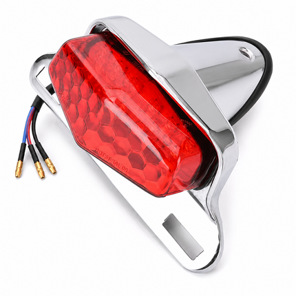 LED Taillight Brake Lamp Triumph Bonneville Harley Honda Yamaha Suzuki Lucas Style Silver