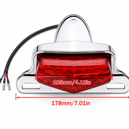 LED Taillight Brake Lamp Triumph Bonneville Harley Honda Yamaha Suzuki Lucas Style Silver