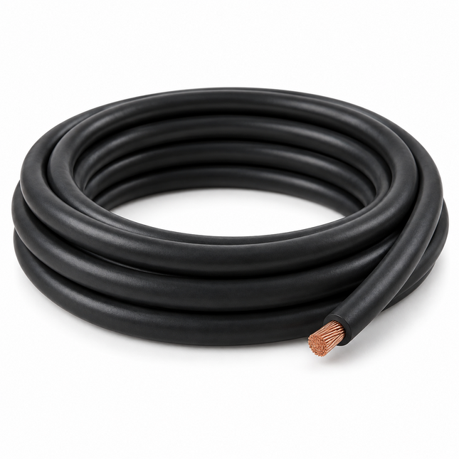 Battery Cable 10mm Black 1 Meter Roll, 25mm2 / 170AMPS, AC18/RD