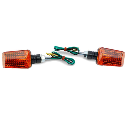 Indicators Universal Short Black With Amber Lens – Pair (12V 15W)