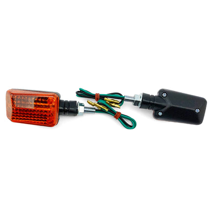 Indicators Universal Short Black With Amber Lens – Pair (12V 15W)